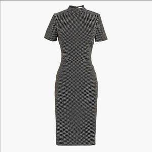 J Crew Black/Gold Mock Neck Shift Dress